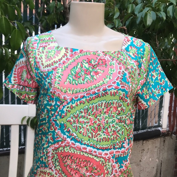 TALBOTS pastel paisley print dress - Picture 2 of 8